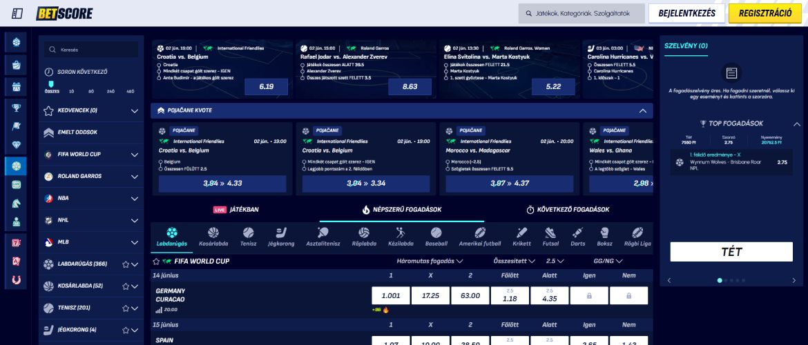 BetScore sportfogadás